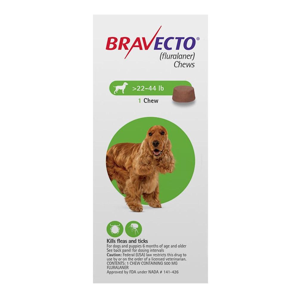

Bravecto For Medium Dogs 22- 44 Lbs (Green) 2 Chews