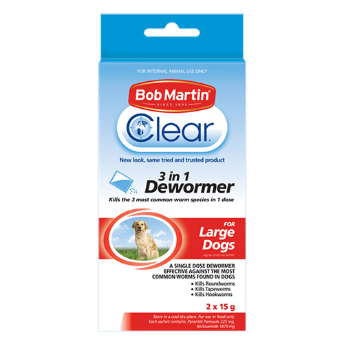 Bob Martin Clear 3 In 1 Dewormer For Large (2x15g) 1 Pack