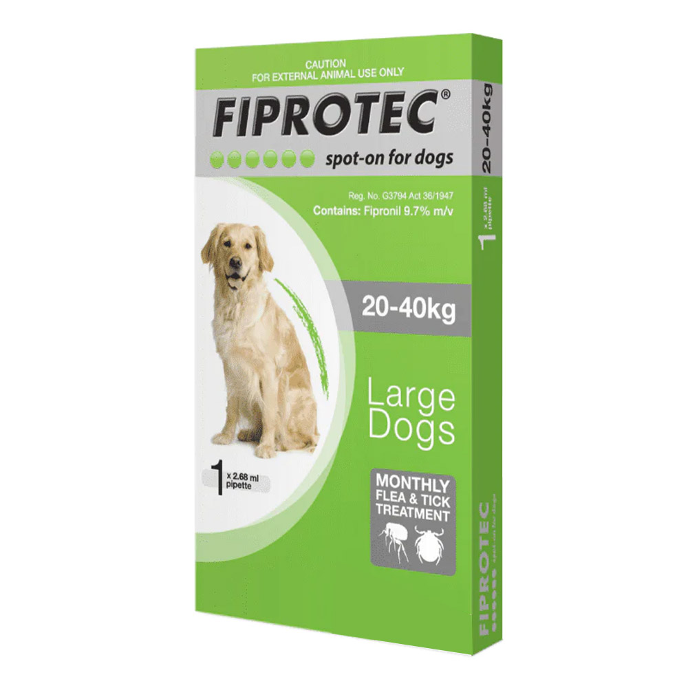 Fiprotec Spot-On For Large Dogs 44-88lbs (Green) 6 Pack