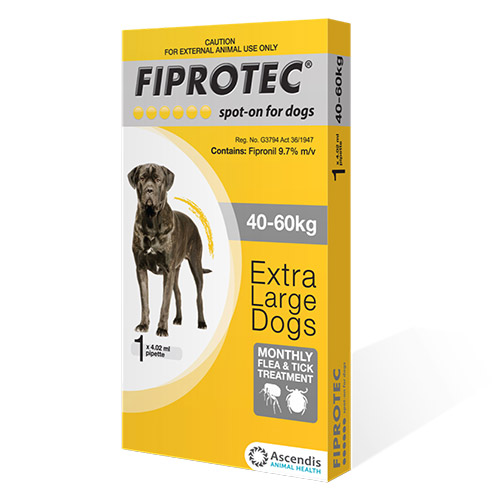 Fiprotec Spot -On For Dogs Extra Large 88-176lbs(Yellow) 1 Pack