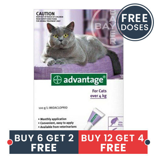 

Advantage Cats Over 10lbs Purple 6 + 2 Doses Free