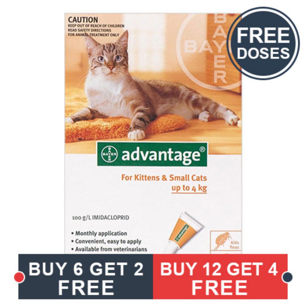 Advantage Kittens & Small Cats 1-10lbs 12 + 4 Doses Free