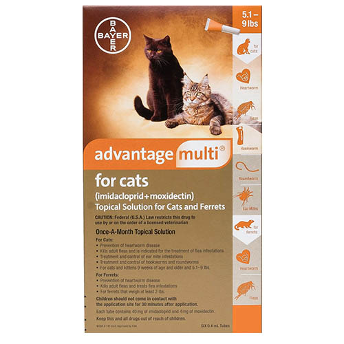 

Advantage Multi Advocate Kittens & Small Cats Up To 10lbs Orange 3 Doses