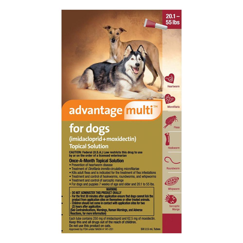 Advantage Multi (Advocate) Large Dogs 20.1-55 Lbs (Red) 12 Doses
