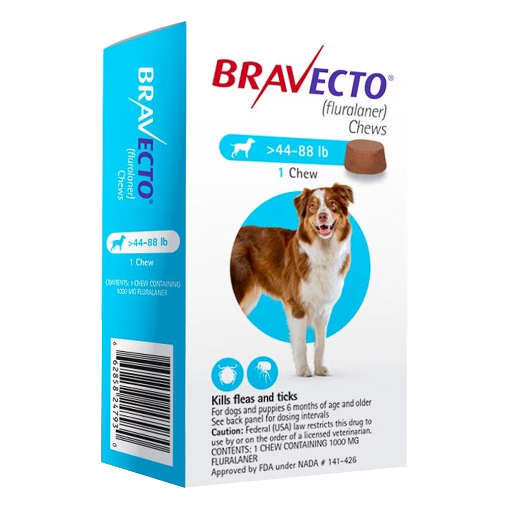 Buy Bravecto For Large Dogs 44-88lbs (Blue) - Free Shipping