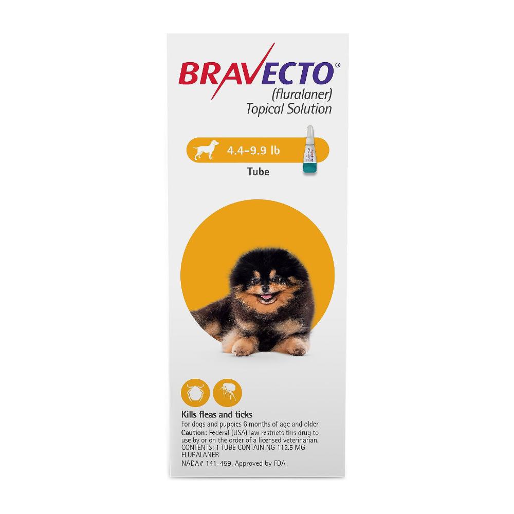Bravecto Topical For X-Small Dogs (4.4 - 9.9 Lbs) Yellow 1 Dose