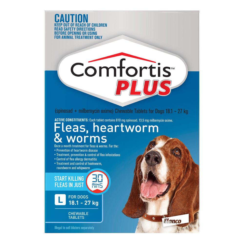 Comfortis Plus (Trifexis) For Large Dogs 18.1-27 Kg (40.1 - 60 Lbs) blue 12 Chews