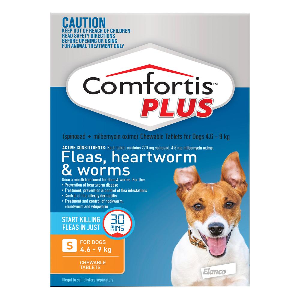 Comfortis Plus (Trifexis) For Small Dogs 4.6-9 Kg (10.1 - 20lbs) Orange 12 Chews