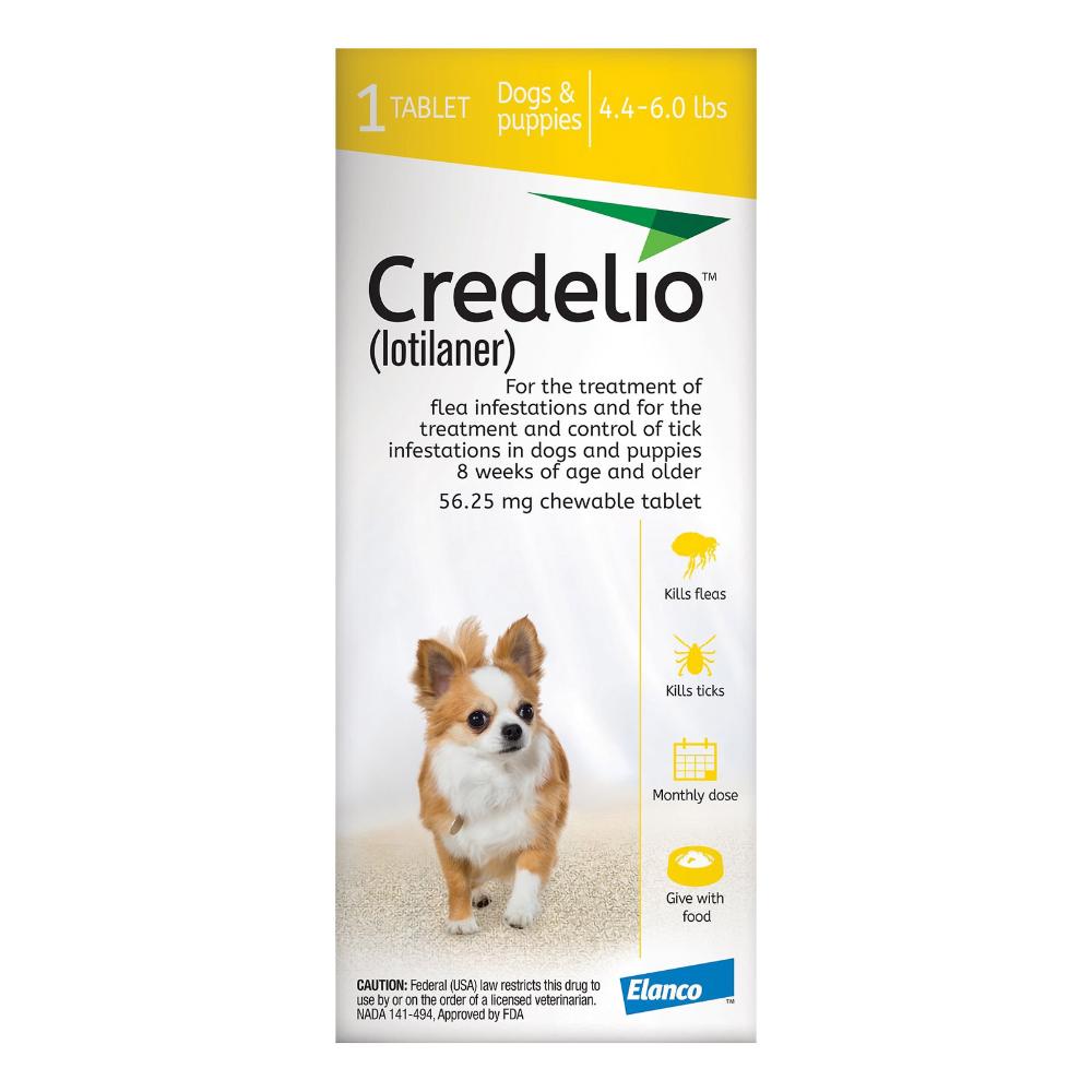 Credelio For Dogs 04 To 06 Lbs (56.25 Mg) Yellow 12 Doses
