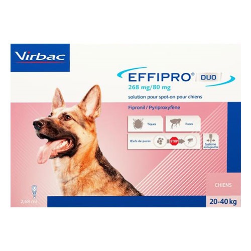 Effipro Duo Spot-On For Large Dogs 45 To 88 Lbs 8 Pack