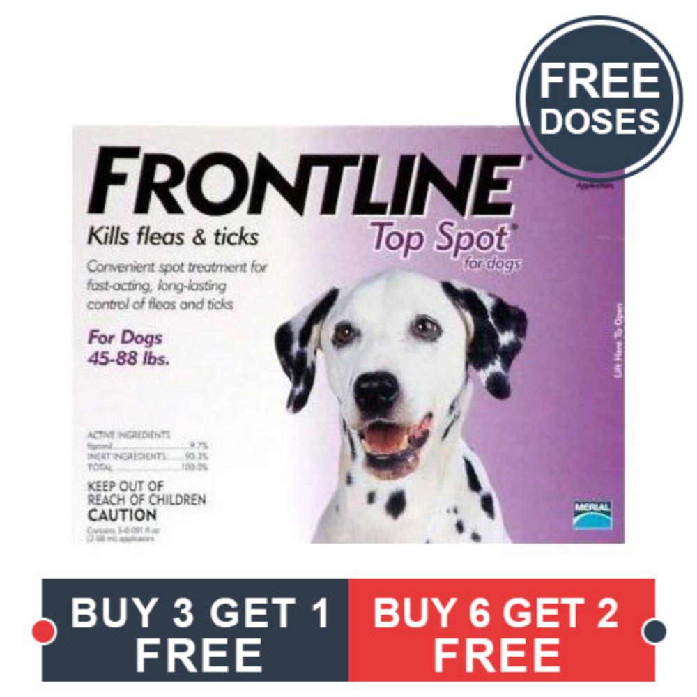 Frontline Top Spot Large Dogs 45-88lbs (Purple) 3 + 1 Pipette Free