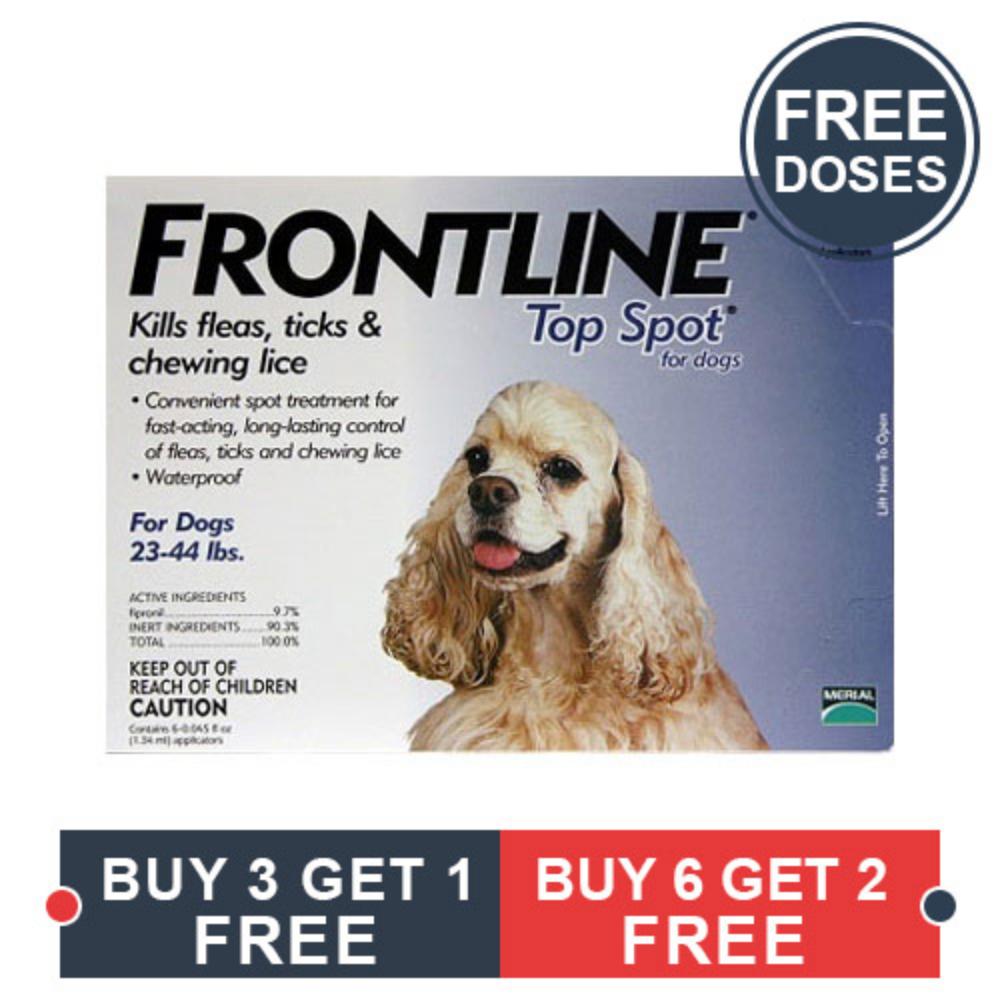 Frontline Top Spot Medium Dogs 23-44lbs (Blue) 6 + 2 Pipette Free