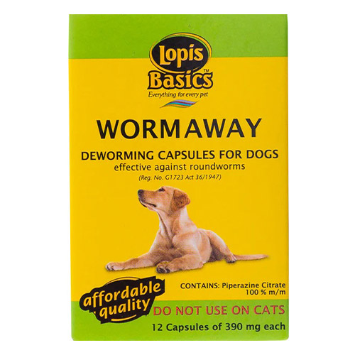 Lopis Basics Worm Away Deworming Capsules For Dogs 12 Capsule