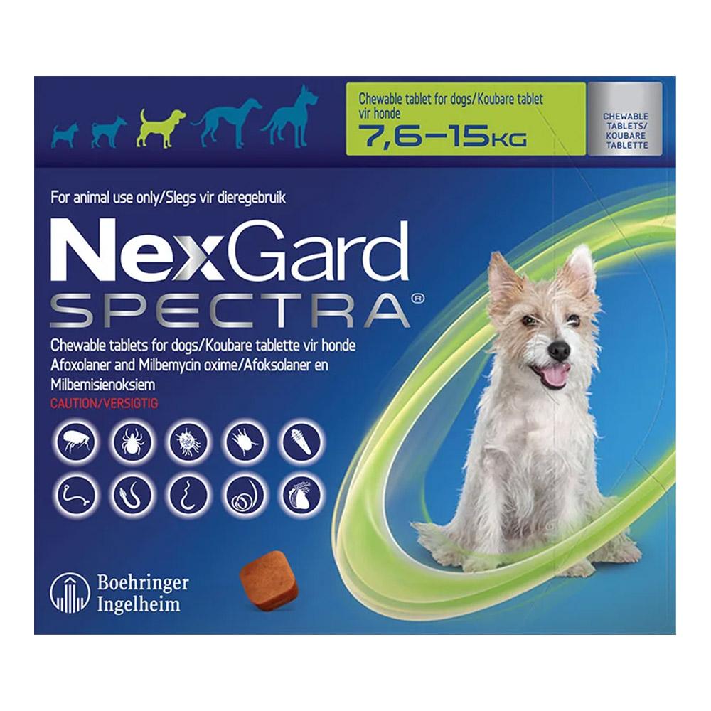 Nexgard Spectra For Medium Dogs 16.5-33 Lbs (Green) 3 Pack