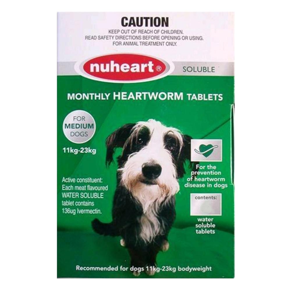 Nuheart Generic Nuheart Medium Dogs 26-50lbs (Green) 12 Tablet