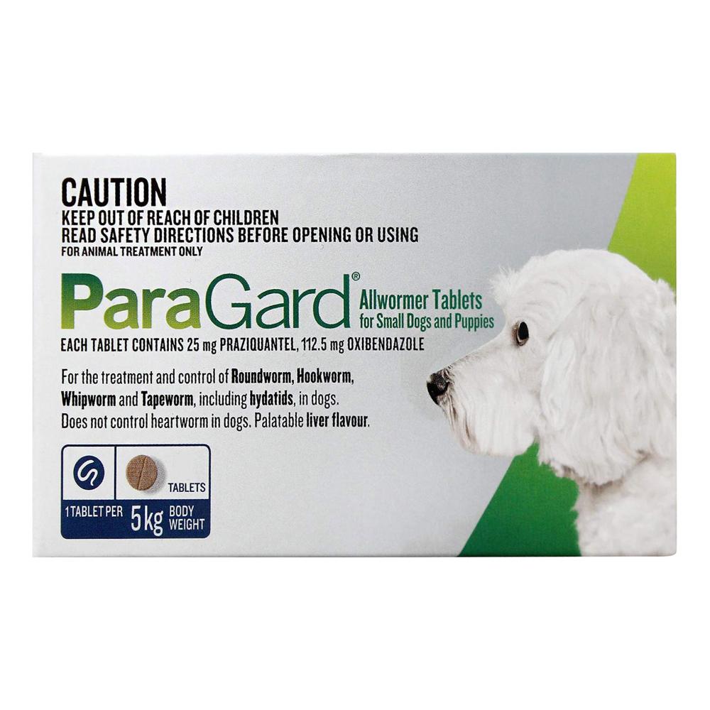 Paragard Allwormer For Small Dogs 11 Lbs (5 Kg) Blue 4 Tablets