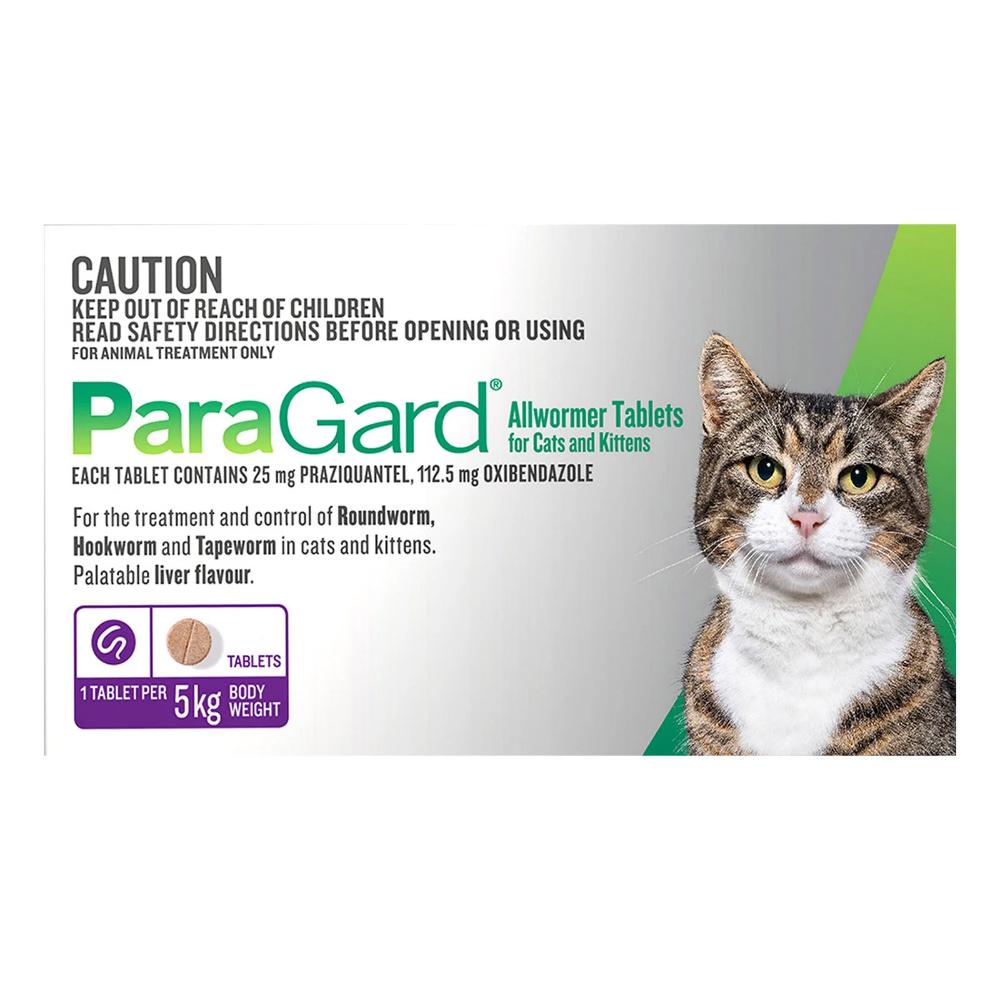 Paragard Wormer For Cats 5kg (11 Lbs) 4 Tablets