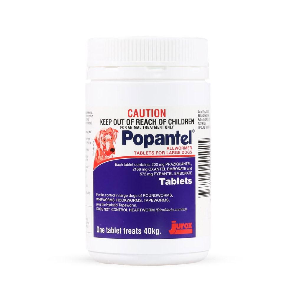 Popantel Allwormer For Dogs 40 Kg (88 Lbs) 2 Tablets