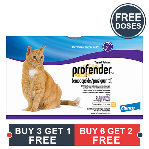 Profender Large Cats (1.12 Ml) 11-17.6 Lbs 3 Dose + 1 Dose Free