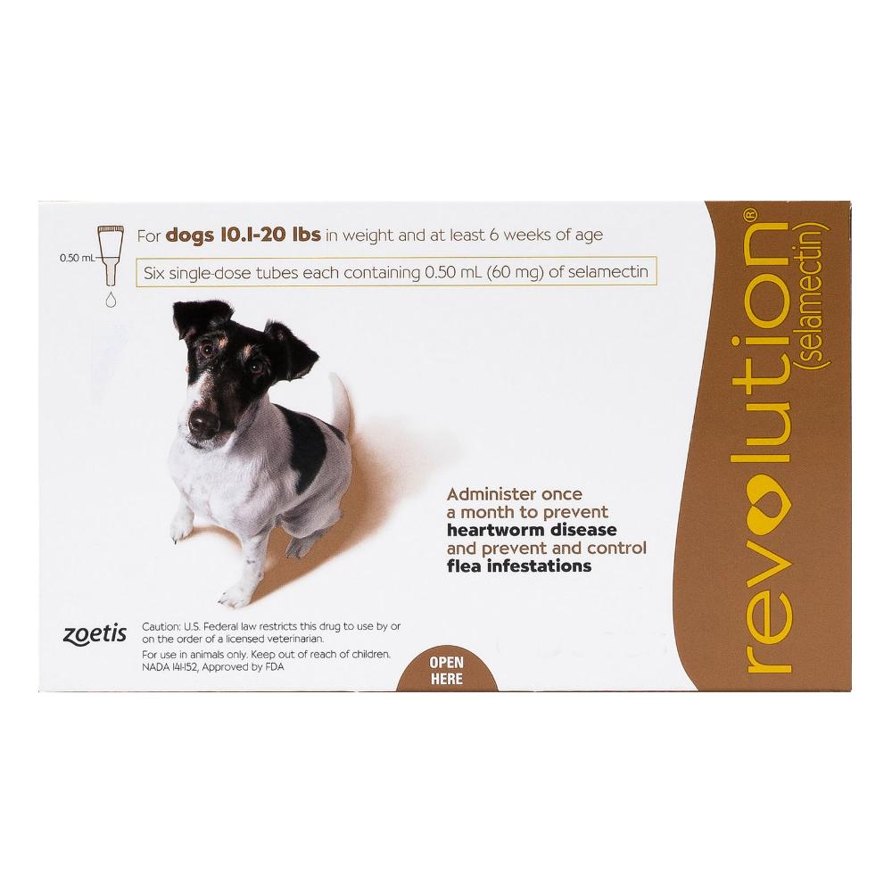 Revolution Small Dogs 10.1 - 20lbs (Brown) 3 Doses