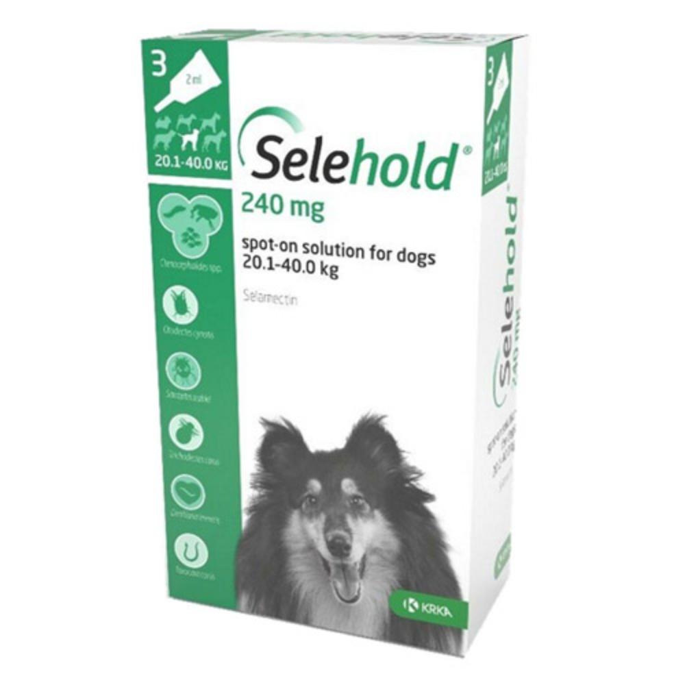 Selehold (Generic Revolution) For Large Dogs 44-88lbs (Green) 240mg/2.0ml 6 Pack