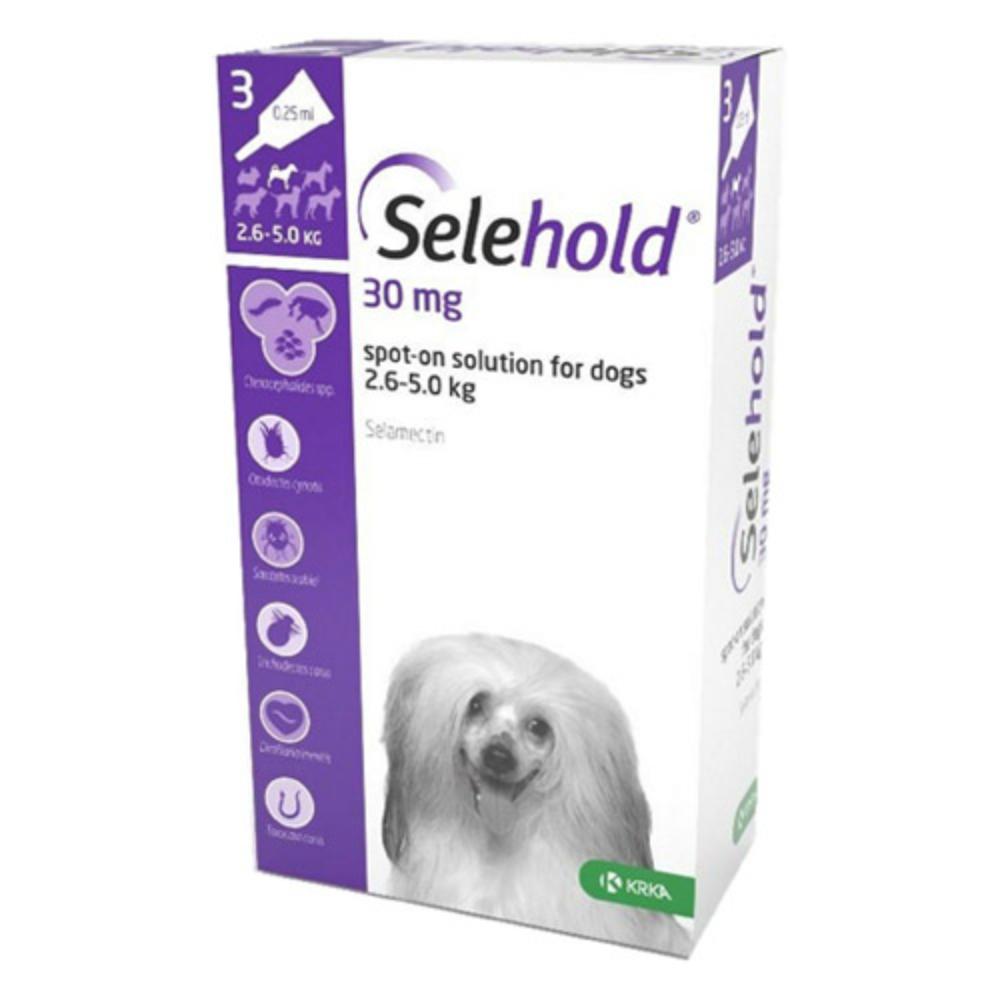 Selehold (Generic Revolution) For Very Small Dogs 5.5-11lbs (Purple) 30mg/0.25ml 12 Pack