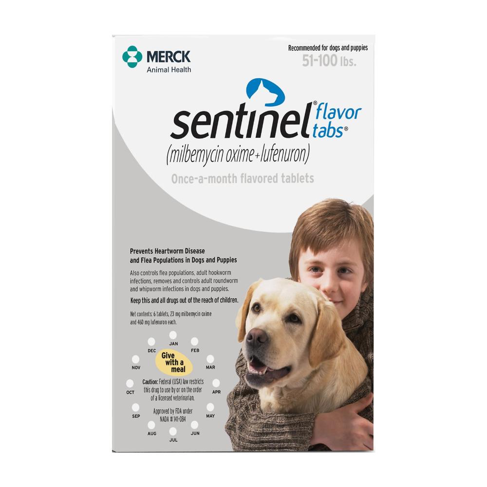 Sentinel Dogs 51-100 Lbs (White) 6 Chews