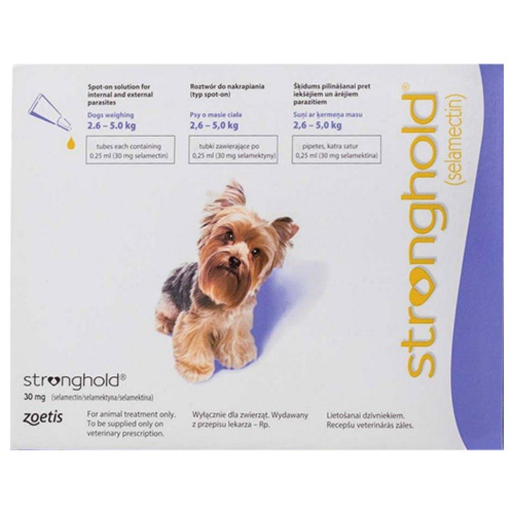 Stronghold Dogs 5lbs - 11lbs (2.6 - 5.0 Kg) 30 Mg Violet 6 Pipette