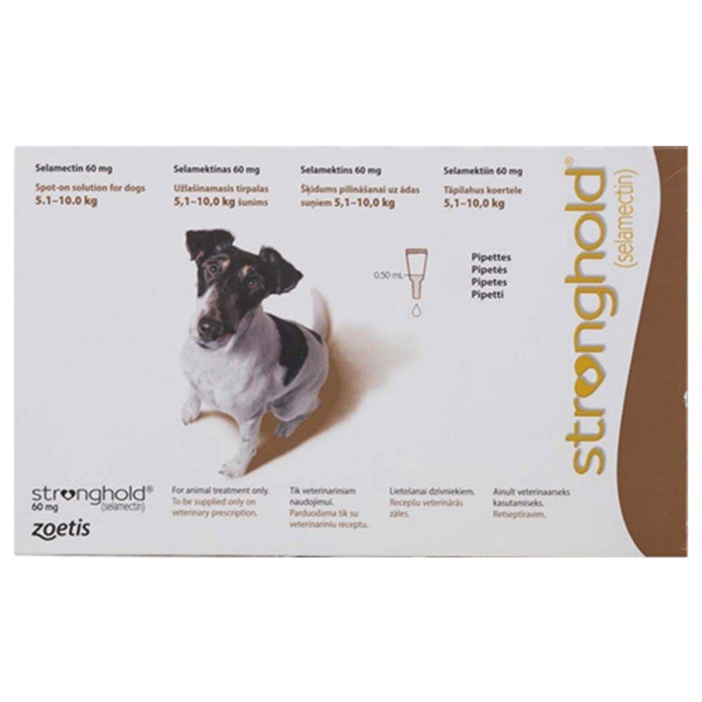 Stronghold Dogs 11lbs - 22lbs (5.1-10.0 Kg) 60 Mg Brown 3 Pipette