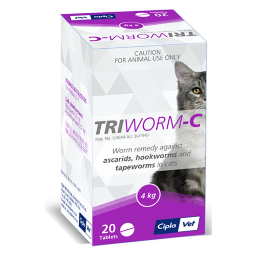 Triworm-C Dewormer For Cats 8 Tablets